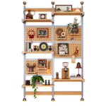 SVEORA Drill-Free Floor-to-Ceiling Aluminum Pegboard Shelving & Storage System