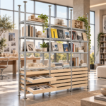Modular Floor-to-Ceiling Metal Display Shelving System - Image 3