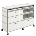 Mobile modular storage used as flexible living and work storage