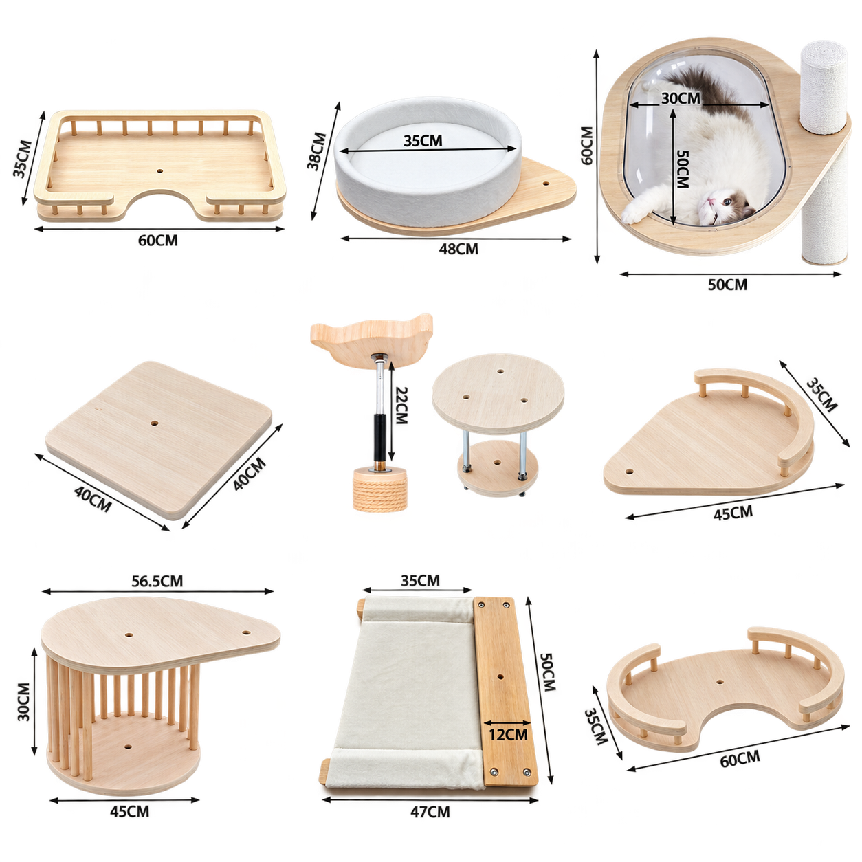 ChatGPT 图像 2026年9月26日 18_45_23-1 SVEORA Floor-to-Ceiling DIY Cat Tree System with Modular Platforms & Cat Beds - Image 1