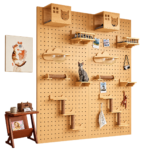 SVEORA Wall-Mounted Solid Wood Cat Climbing Pegboard System | Modular Cat Wall & Cat House