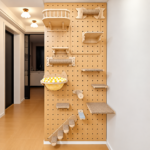 SVEORA Wall-Mounted Solid Wood Cat Climbing Pegboard System | Modular Cat Wall & Cat House - Image 3