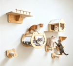 SVEORA DIY Wall-Mounted Solid Wood Cat Tree & Cat House with Space Capsule - Image 2
