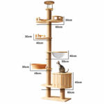 SVEORA Floor-to-Ceiling Cat Tree & Tension Pole Climbing Tower - Image 5