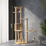 SVEORA Floor-to-Ceiling Cat Tree Tower with Cat House, Space Capsule & Scratching Posts - Image 2