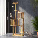 SVEORA Floor-to-Ceiling Cat Tree Tower with Cat House, Space Capsule & Scratching Posts - Image 4