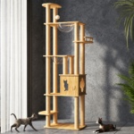 SVEORA Floor-to-Ceiling Cat Tree Tower with Cat House, Space Capsule & Scratching Posts - Image 3