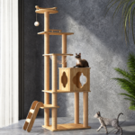 SVEORA Floor-to-Ceiling Cat Tree Tower with Cat House, Space Capsule & Scratching Posts - Image 5