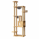 SVEORA Floor-to-Ceiling Cat Tree Tower with Cat House, Space Capsule & Scratching Posts