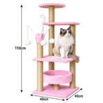 SVEORA Large Sisal Rope Cat Tree Tower with Scratching Posts & Cat Beds