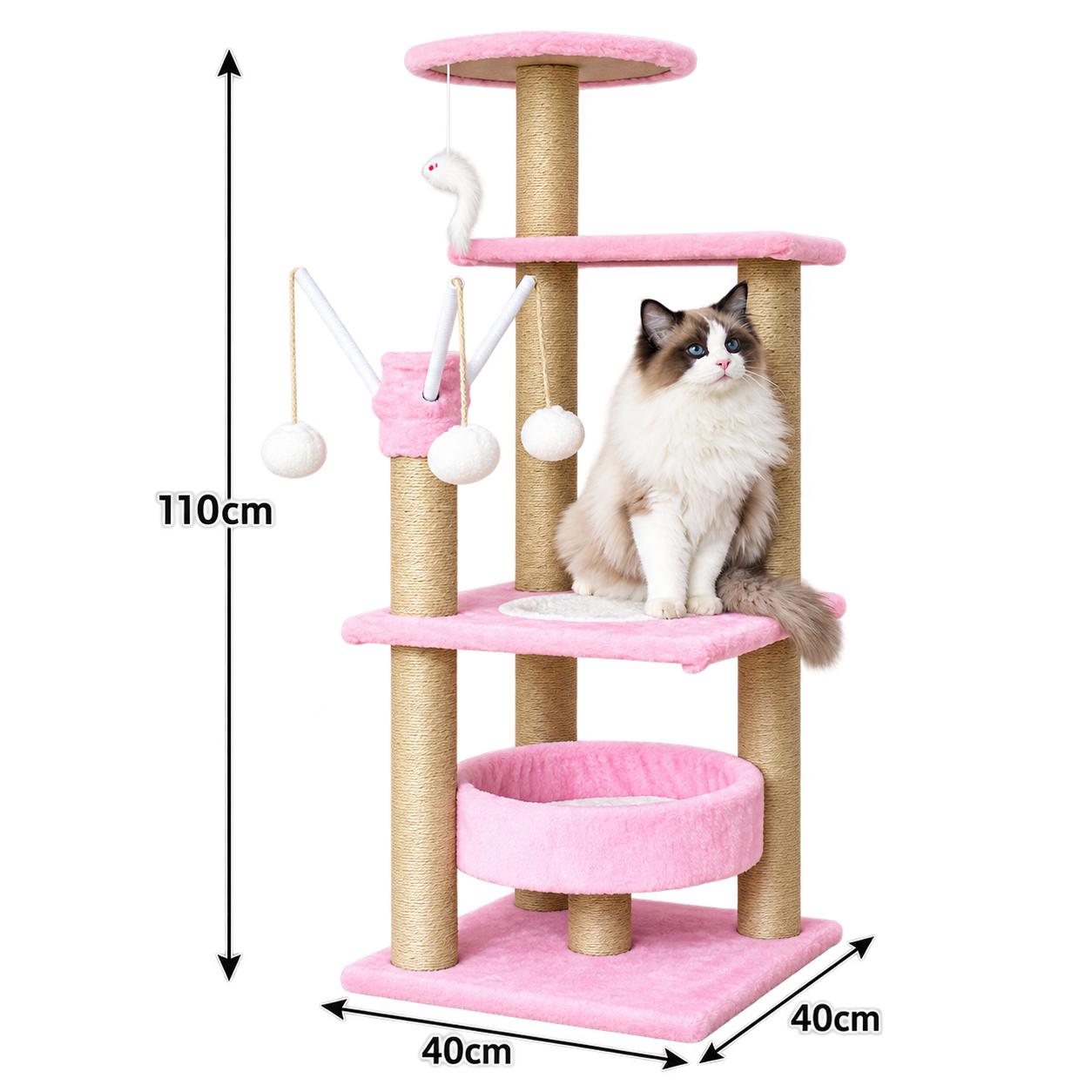 Codex 图像 2026年9月25日 01_30_20-1 SVEORA Large Sisal Rope Cat Tree Tower with Scratching Posts & Cat Beds - Image 1