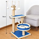 SVEORA Large Sisal Rope Cat Tree Tower with Scratching Posts & Cat Beds - Image 6