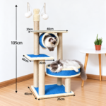 SVEORA Large Sisal Rope Cat Tree Tower with Scratching Posts & Cat Beds - Image 7