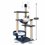 SVEORA Large Sisal Rope Cat Tree Tower with Scratching Posts & Cat Beds - Image 8