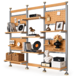 SVEORA Floor-to-Ceiling Modular Aluminum Shelving & Pegboard Storage Wall