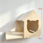 SVEORA DIY Wall-Mounted Solid Wood Cat Tree & Cat House with Space Capsule - Image 11
