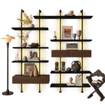 SVEORA Luxury Open Display Shelving with Optional Lighting