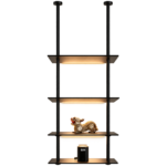 SVEORA Modular Metal & Wood Shelving System | Adjustable Floor-to-Ceiling Storage Rack - Image 4