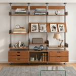 SVEORA Floor-to-Ceiling Modular Shelving & Storage System | No-Drill Aluminum Frame - Image 4