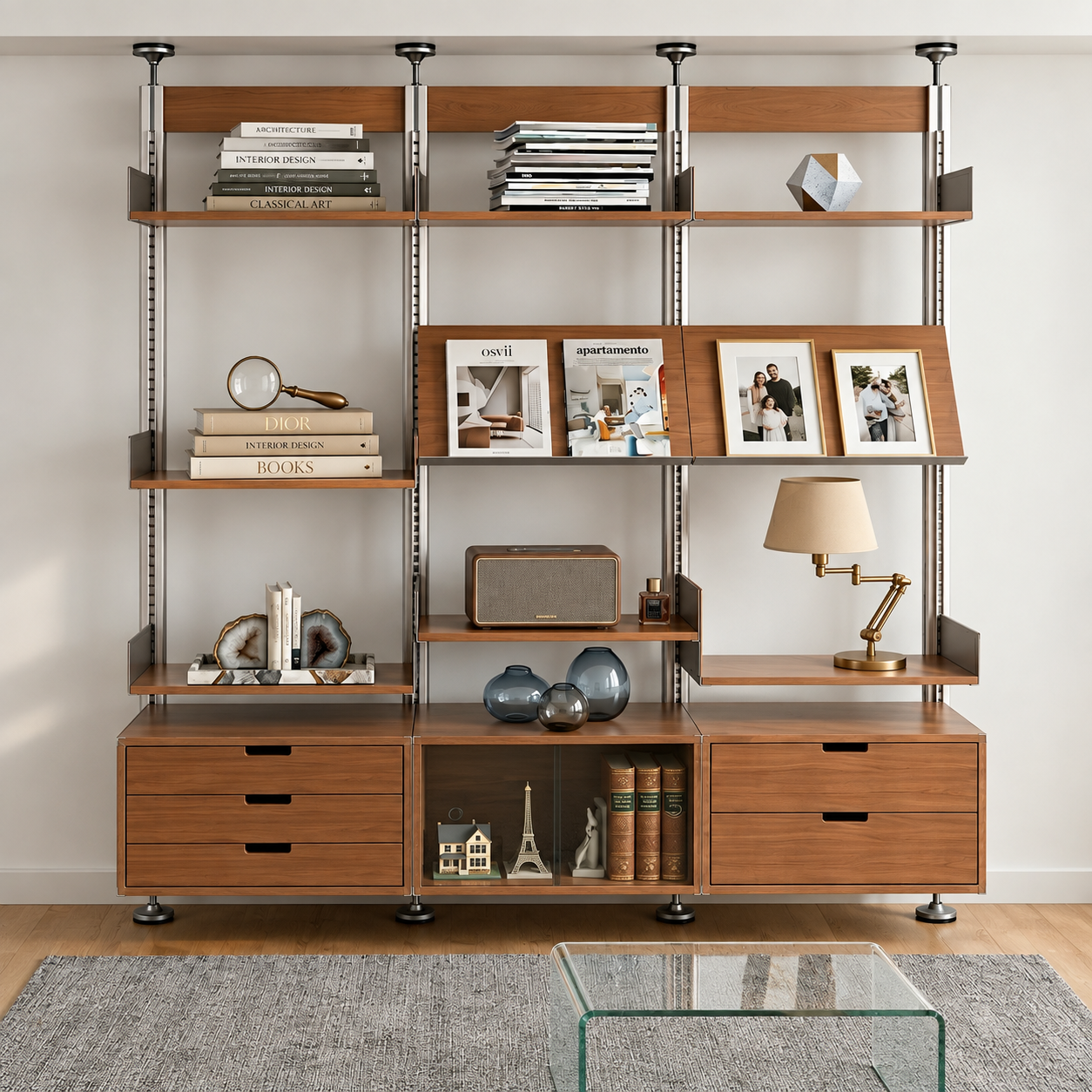 SVEORA Floor-to-Ceiling Modular Shelving & Storage System | No-Drill Aluminum Frame - Image 4