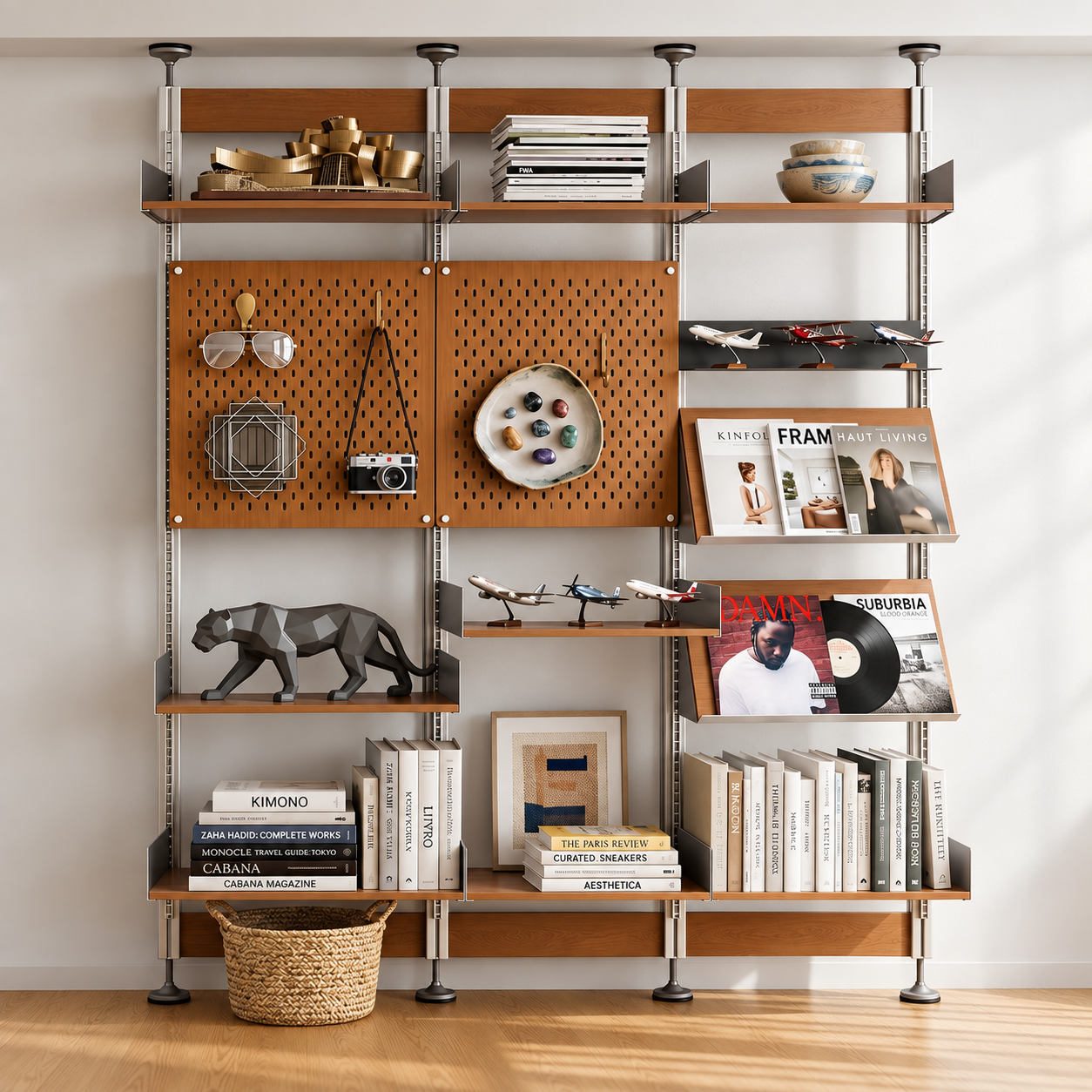 SVEORA Floor-to-Ceiling Modular Shelving & Storage System | No-Drill Aluminum Frame - Image 2